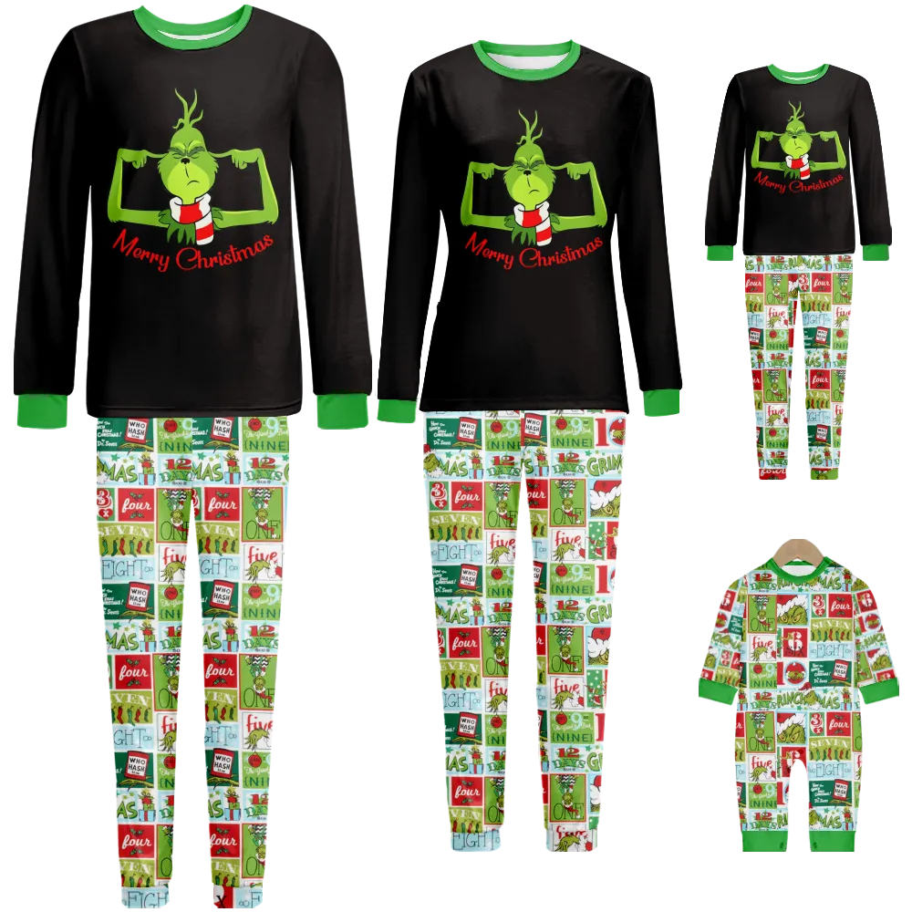 Grinch Christmas,Pajamas For Family,Couple Pajamas