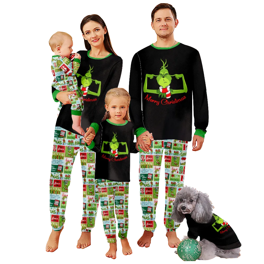 Grinch Christmas,Pajamas For Family,Couple Pajamas