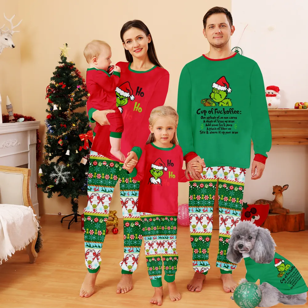 Christmas Grinch Pajamas For Family,Womens Christmas Pjs,Christmas Pajamas For Kids Girls