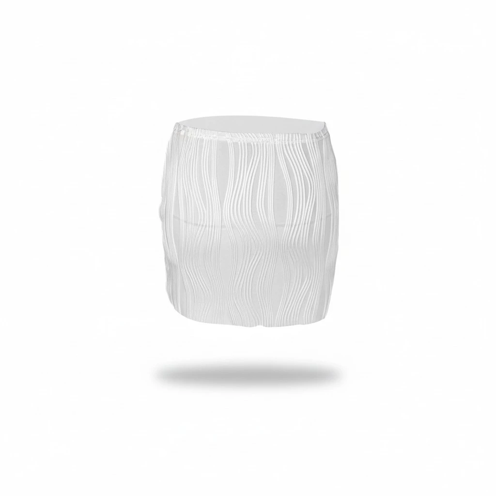 Women’s Texture Mini Skirt, Summer Mid Waist Solid Color Pencil Skirt