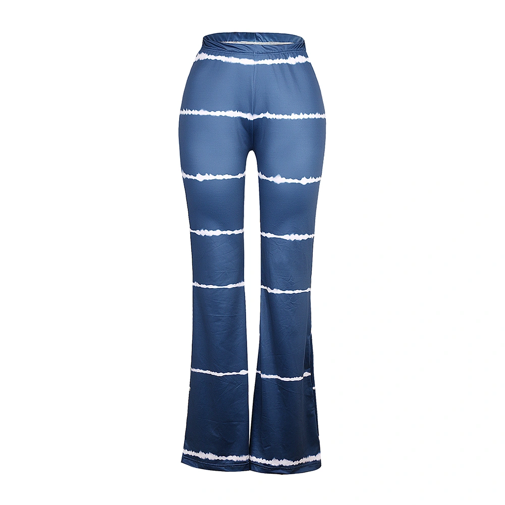 Women's High Waist Stretchy Long Trousers Wide Leg Loose Fit Bell Bottom Pants