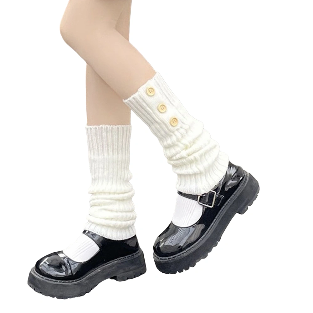 Women Leg Warmers Socks Striped Knit Leg Sleeves Boot Cuffs Cover 