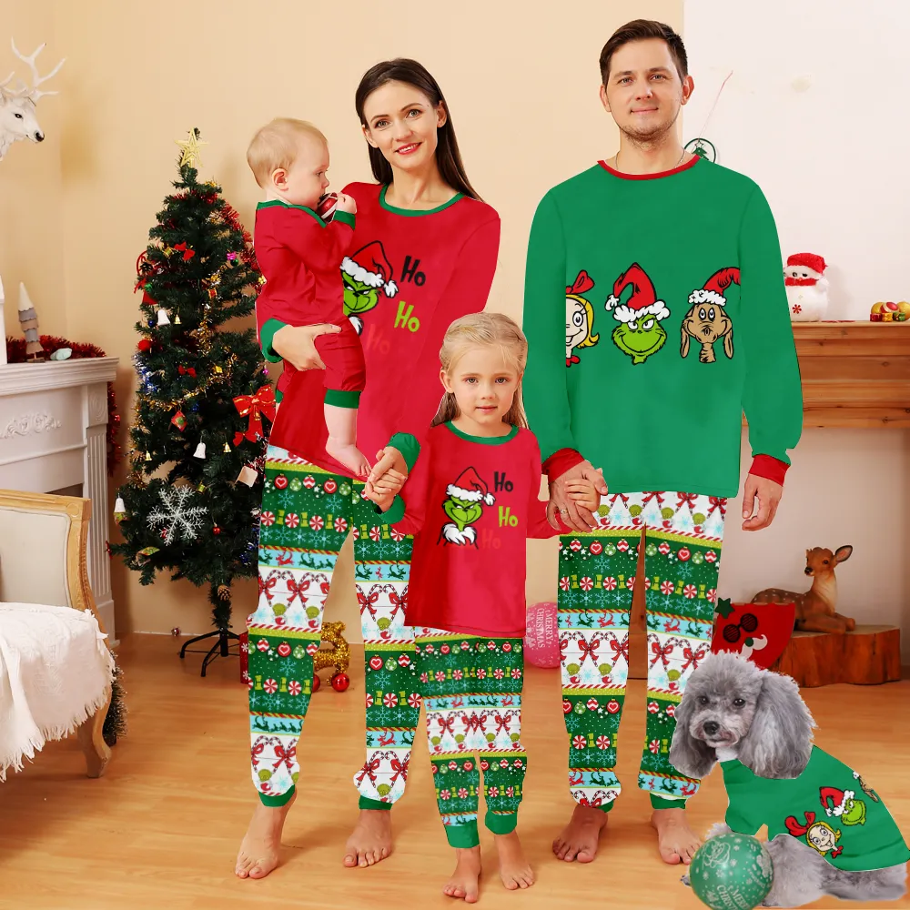 Christmas Grinch Pajamas,Adult Christmas PajamasChristmas Family Pajamas Set