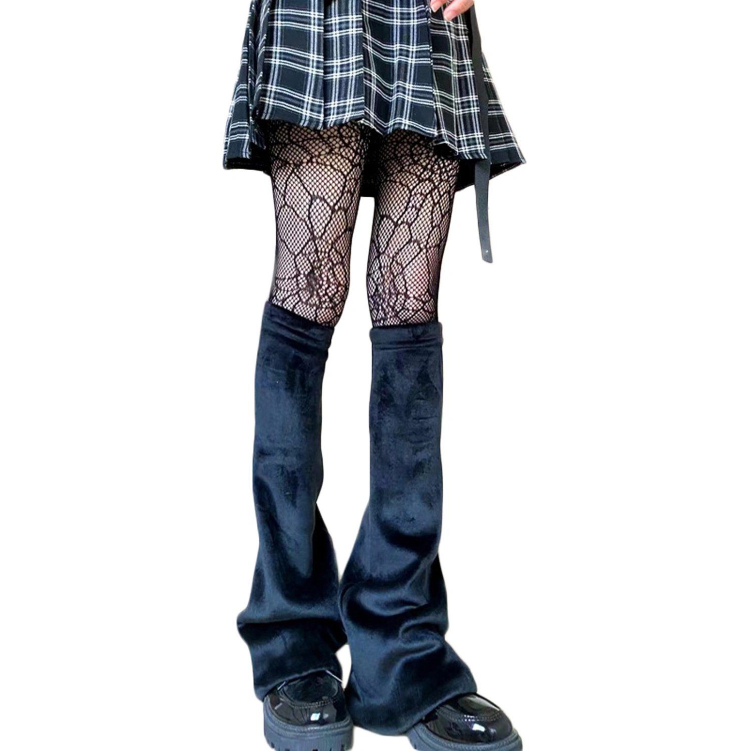 Women Fashion Gothic Leg Warmers Super Soft Punk Fleece Boots Cuffs