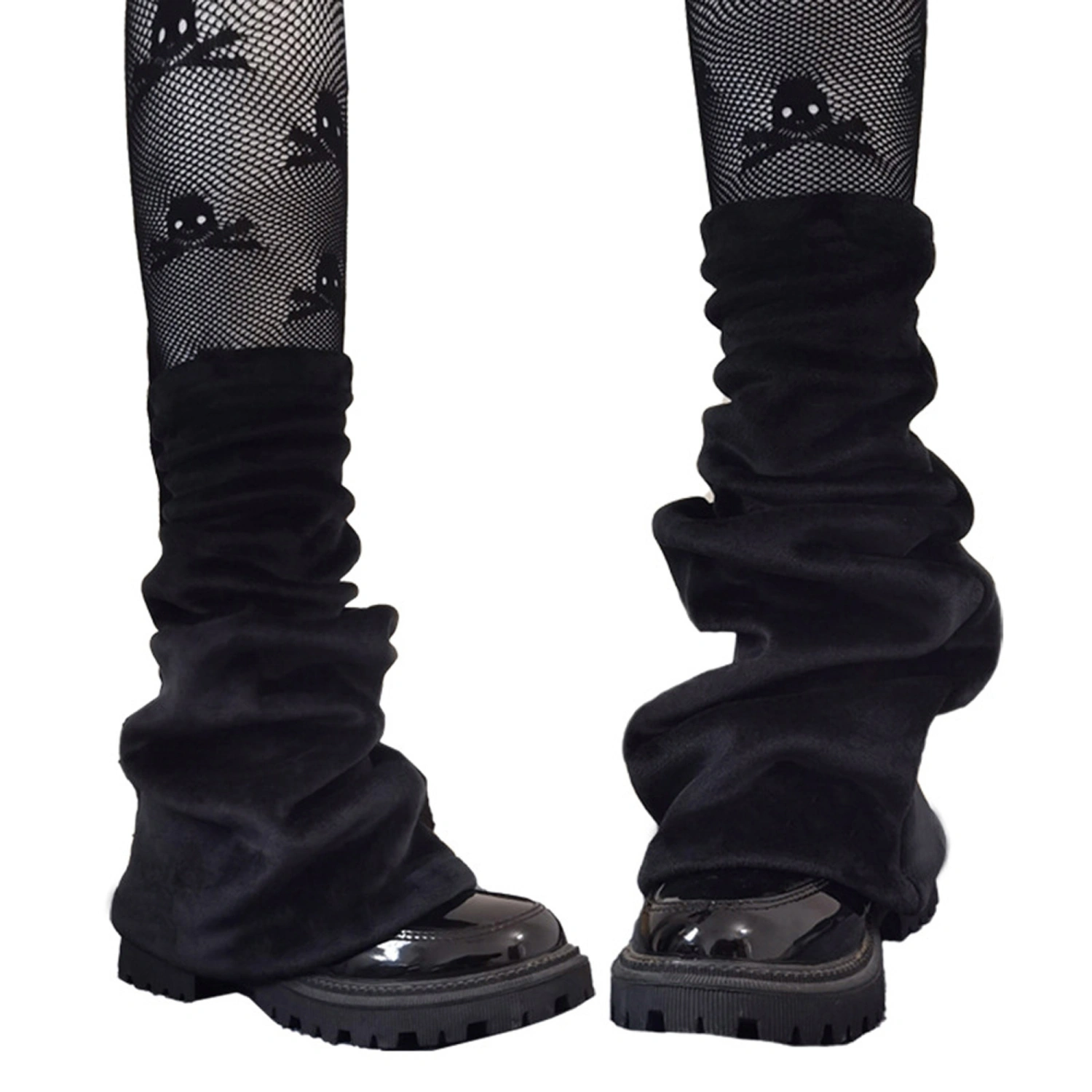 Women Fashion Gothic Leg Warmers Super Soft Punk Fleece Boots Cuffs