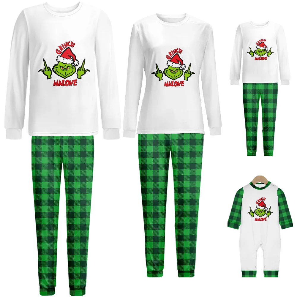 Grinch Matching Christmas Pjs For Family,Christmas Family Pjs,Kids Christmas Pajamas Matching