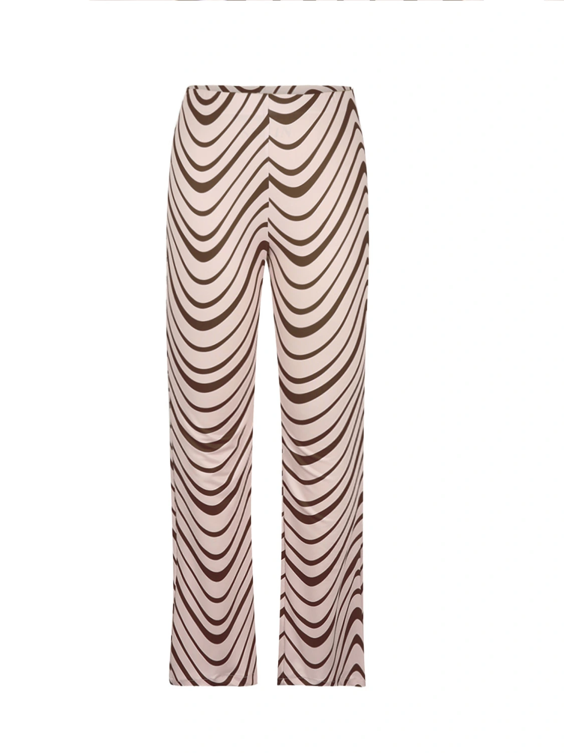 Women Flared Trousers, Wavy Stripe Printed Pattern High Waist Pants