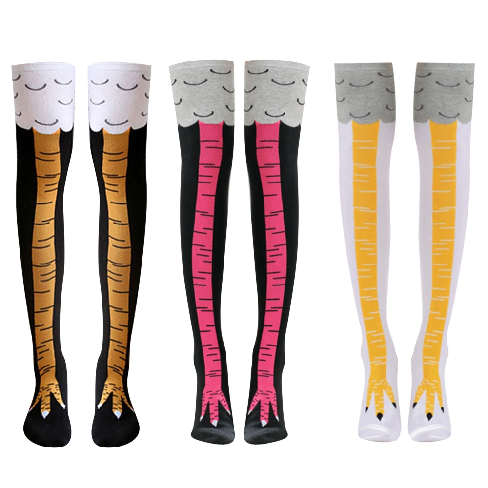 Women's Chicken Feet Stockings, Funny Novelty Knee Thigh High Socks