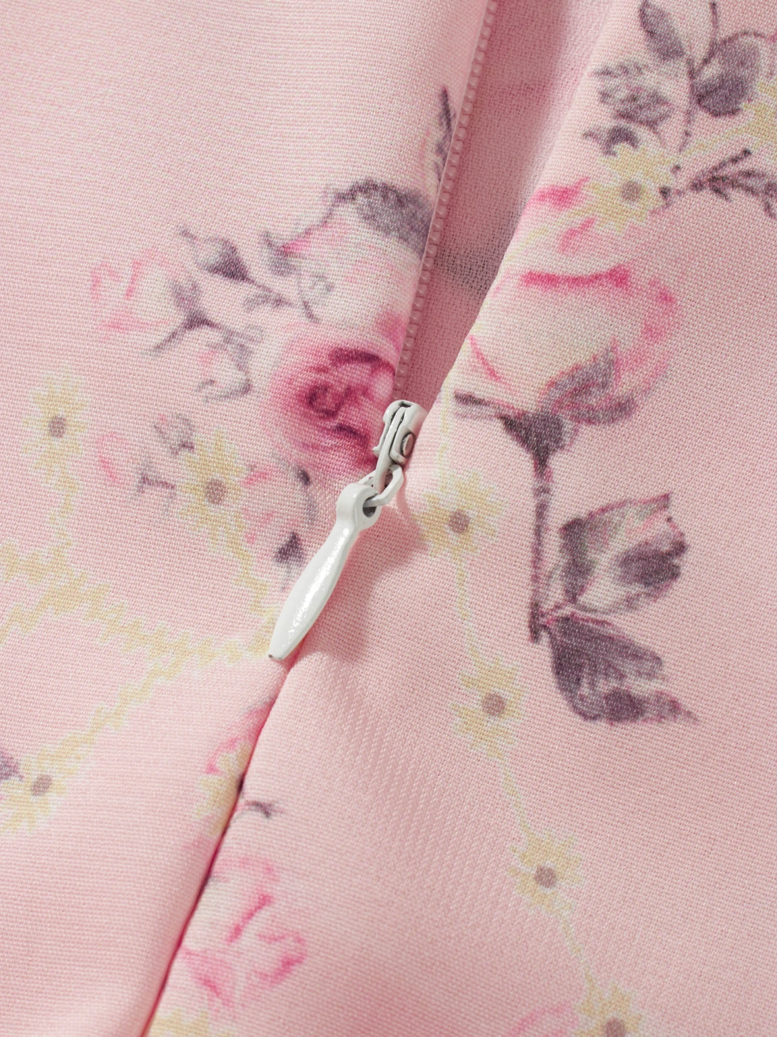 Women Summer Casual A-line Dress Floral Print V-Neck Backless Dress