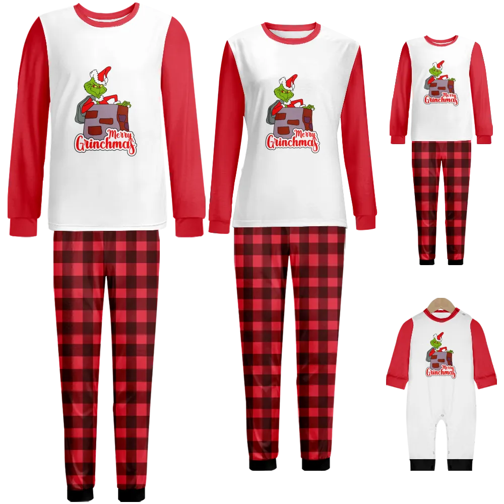 Grinch Matching Christmas Pjs For Family,Christmaspajamas,Boys Christmas Pjs