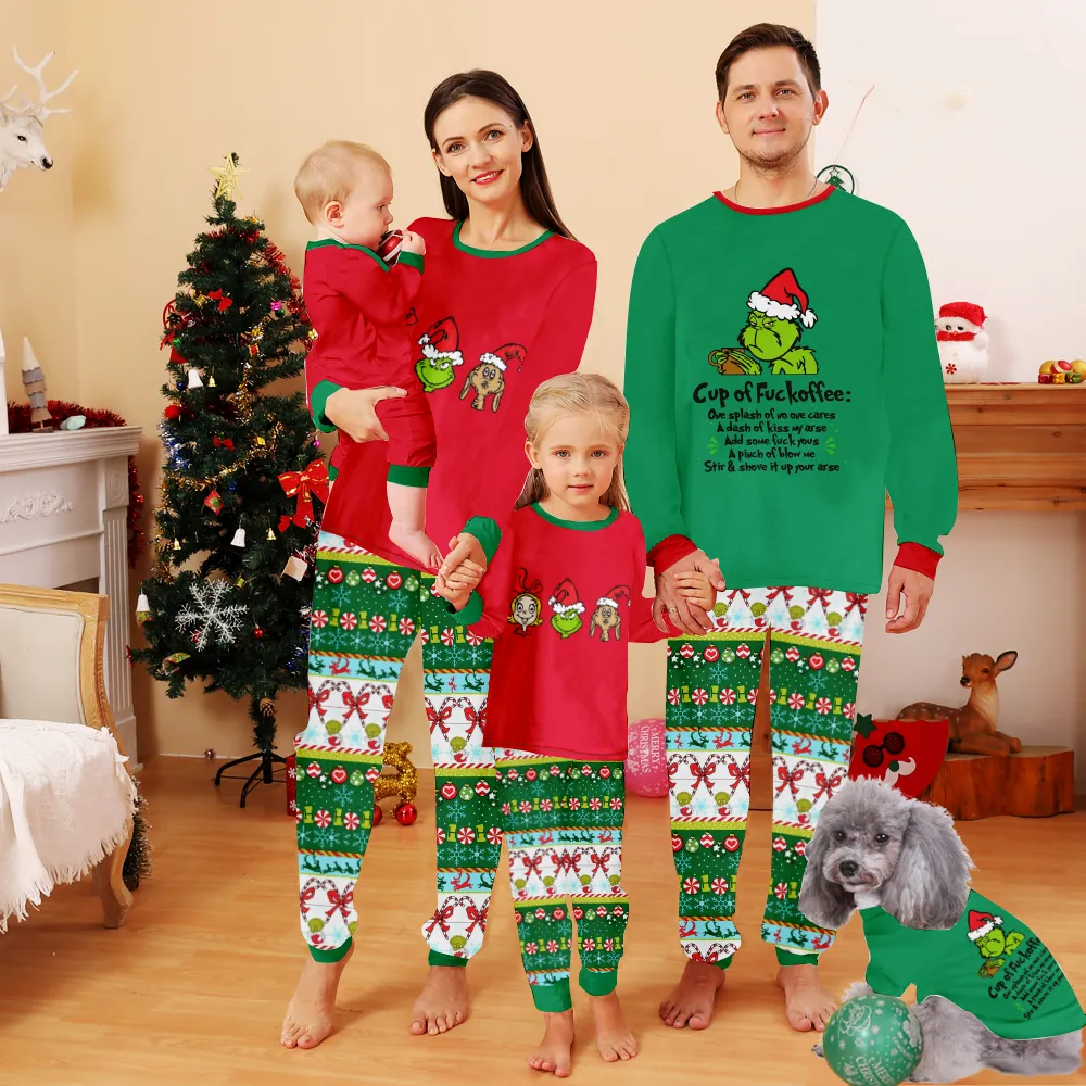 Christmas Grinch Pajamas,Christmas Pajamas For GirlsUnisex Christmas Pajamas