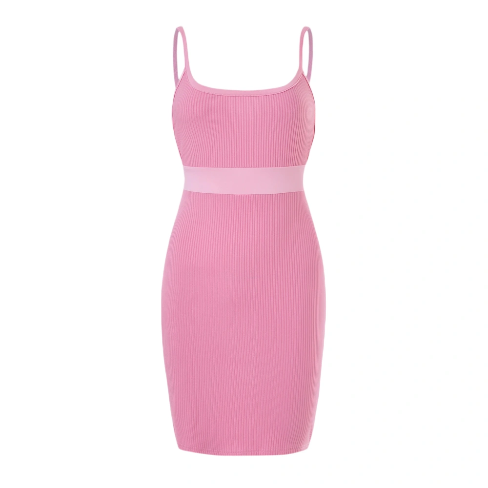 Women Dress, Solid Color U-shaped Collar Sleeveless One-piece