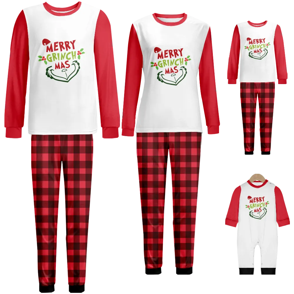 Grinch Matching Christmas Pjs For Family,Family Christmas Pajamas Set,Kid Christmas Pajamas