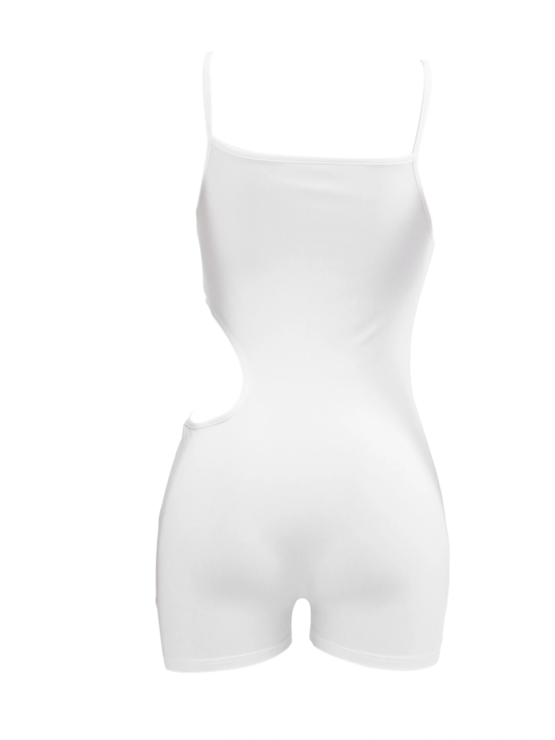 Women Summer Bodysuit, Solid Color Hollow-Waist Strappy Jumpsuit
