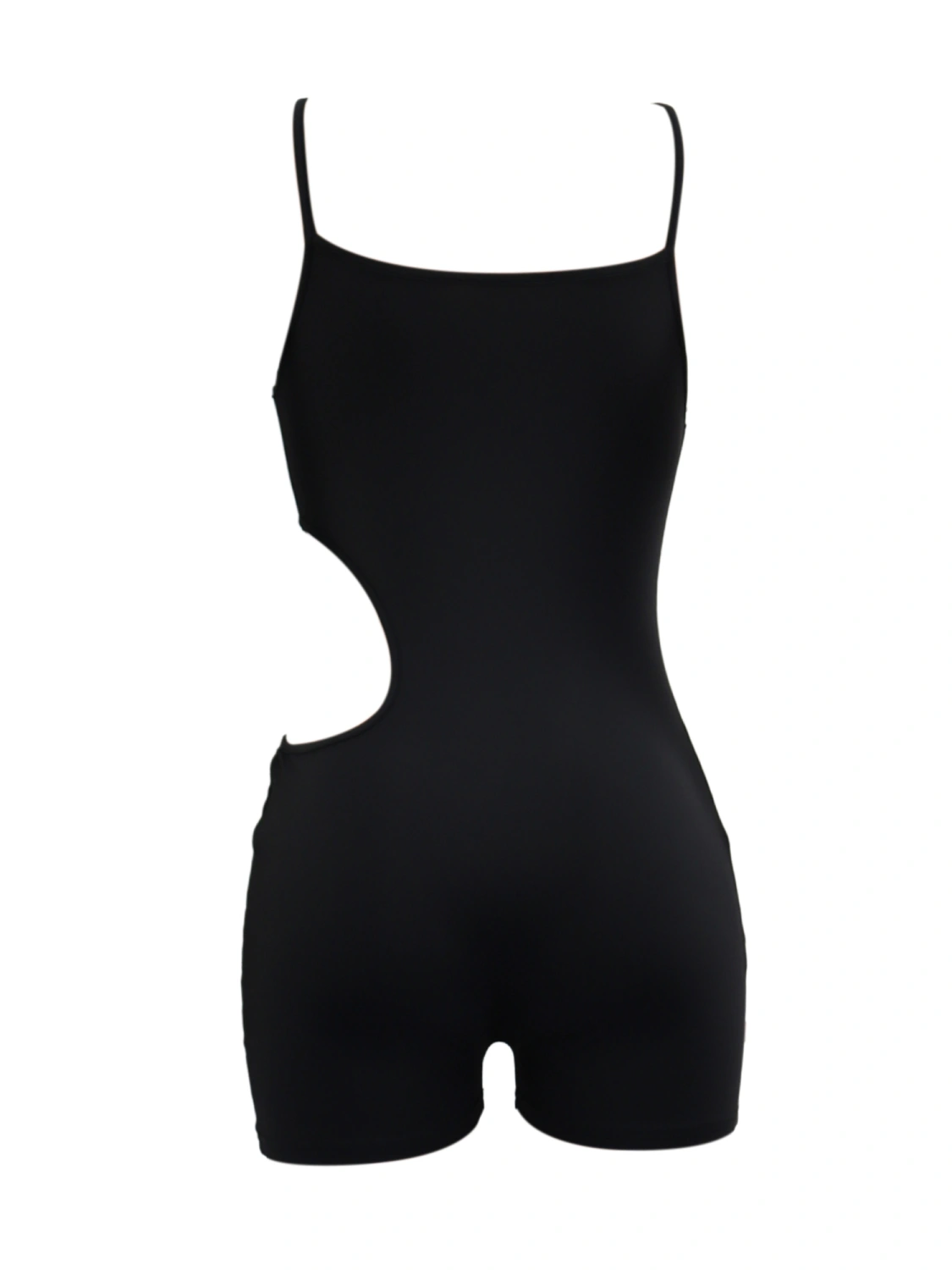 Women Summer Bodysuit, Solid Color Hollow-Waist Strappy Jumpsuit