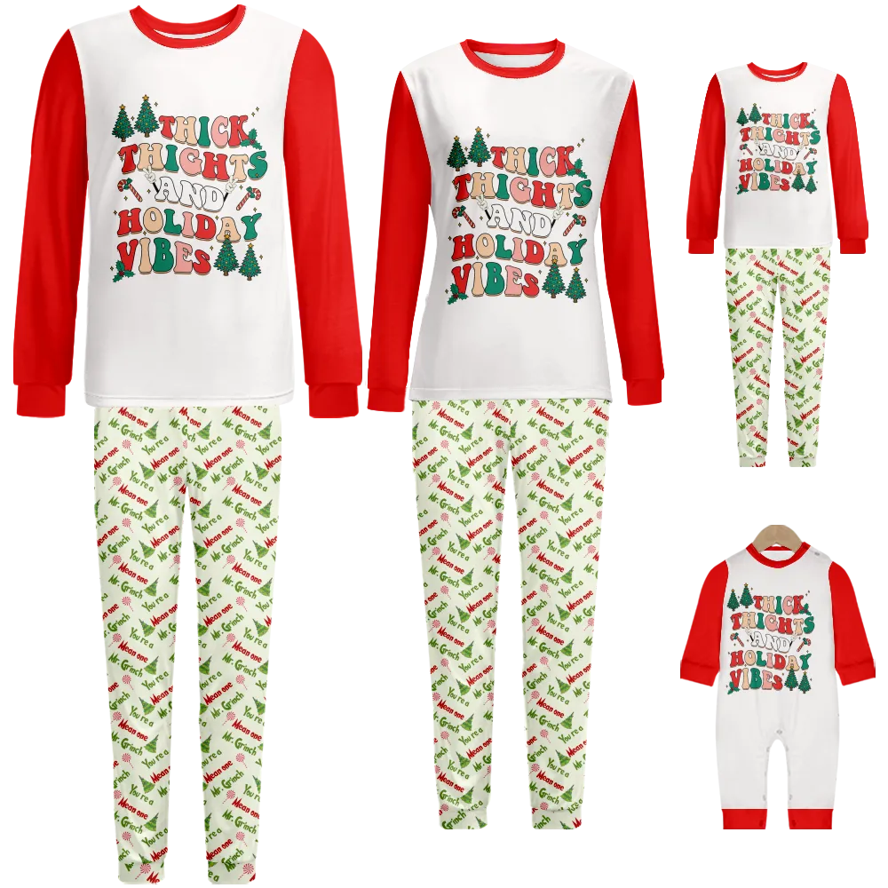 Grinch Christmas Pajamas,Family Pajamas Christmas,Winter Pajamas For Women