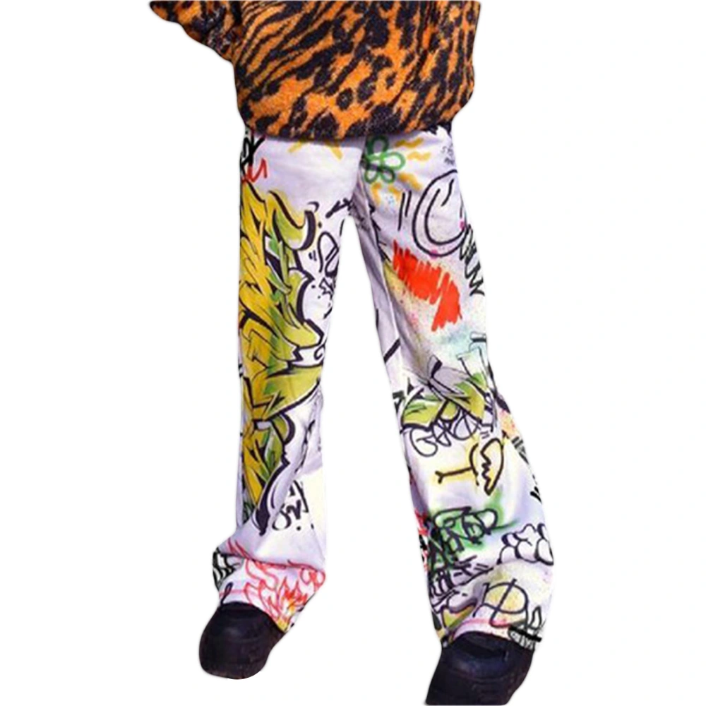 Ladies Loose Pants, Girls Graffiti Printing Casual Long Trousers