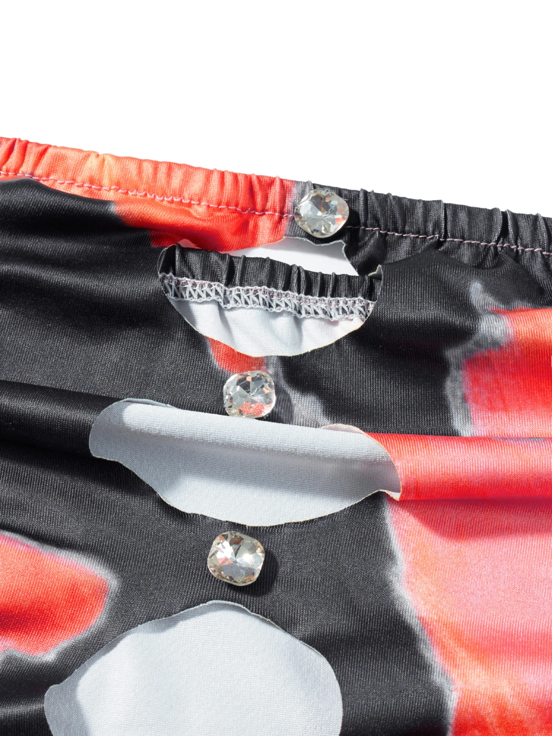 Women Bodycon Dress, Tie-dye Print Hollowed Summer Mini Tube Dress