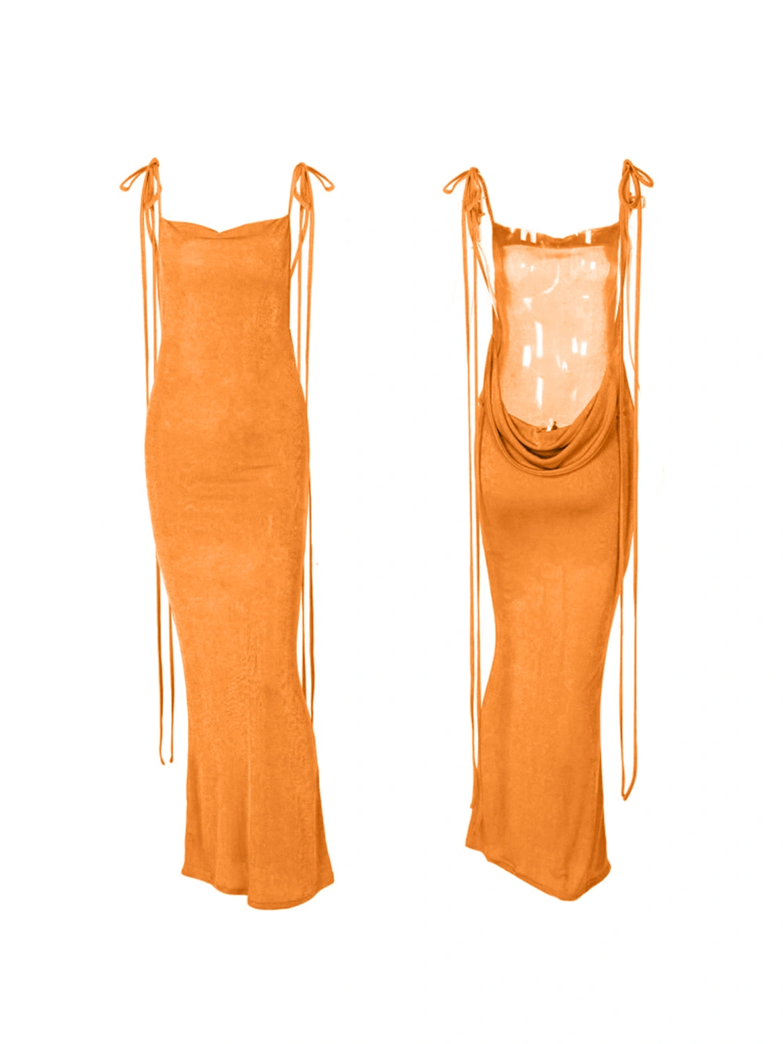 Women Bodycon Open Back Dress, Solid Color Halter Neck Wrap Skirt