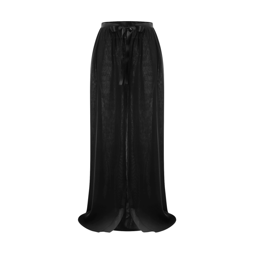 Female Long Skirt, Solid Color High Waist Strappy Skirt Evening Dress