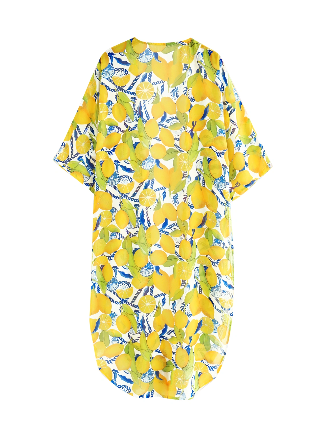 Women's Swimsuit Cover Ups, Open Front Floral/Fruit Print Beach Kimono