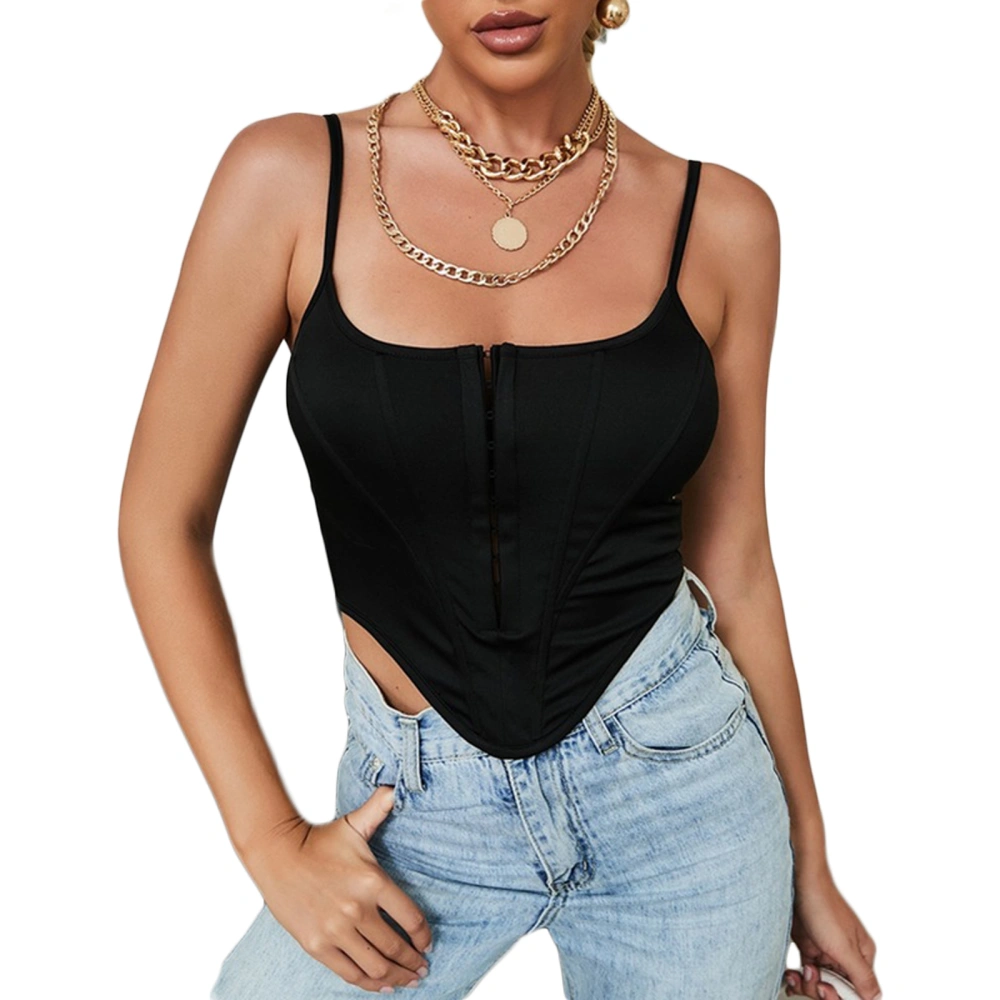 Ladies Sexy U-neck Camisole, Front Buckle Sleeveless Backless Tops 