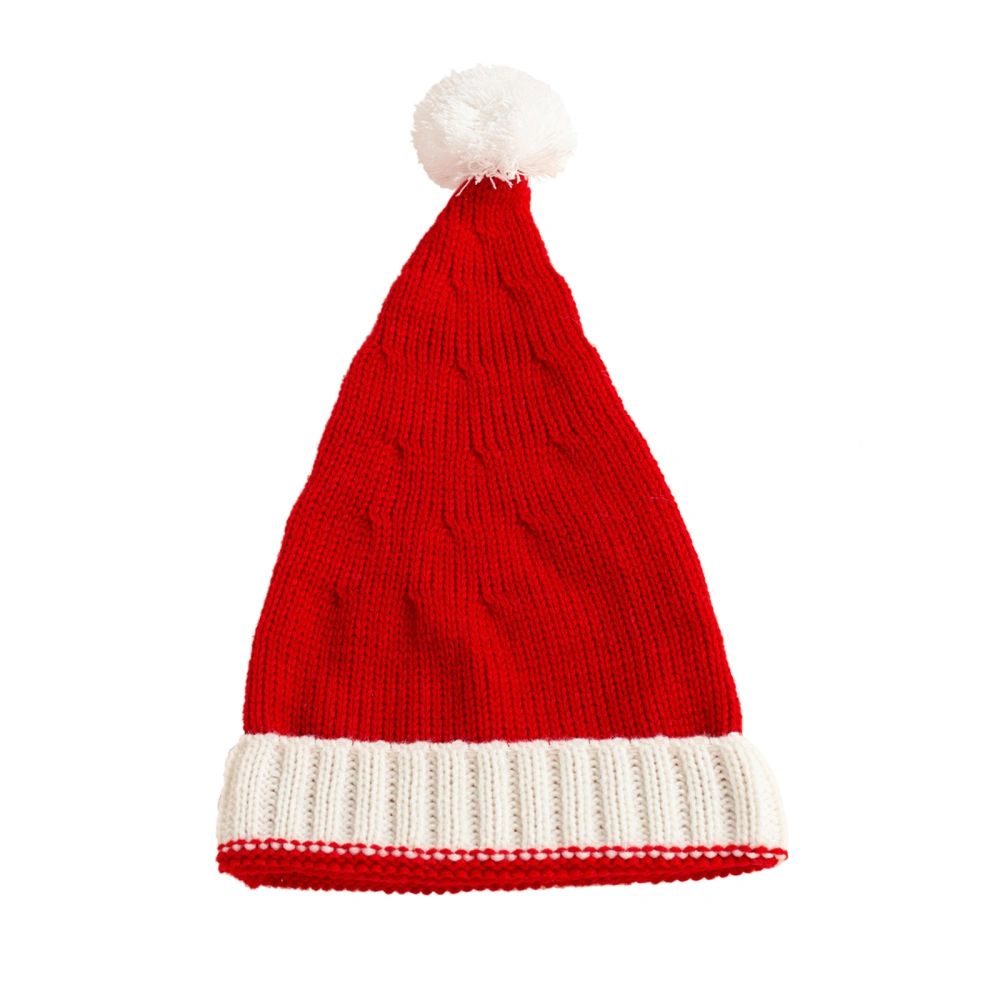 Parent-Child Knitted Hat with Top Fur Ball Decoration, Christmas Theme