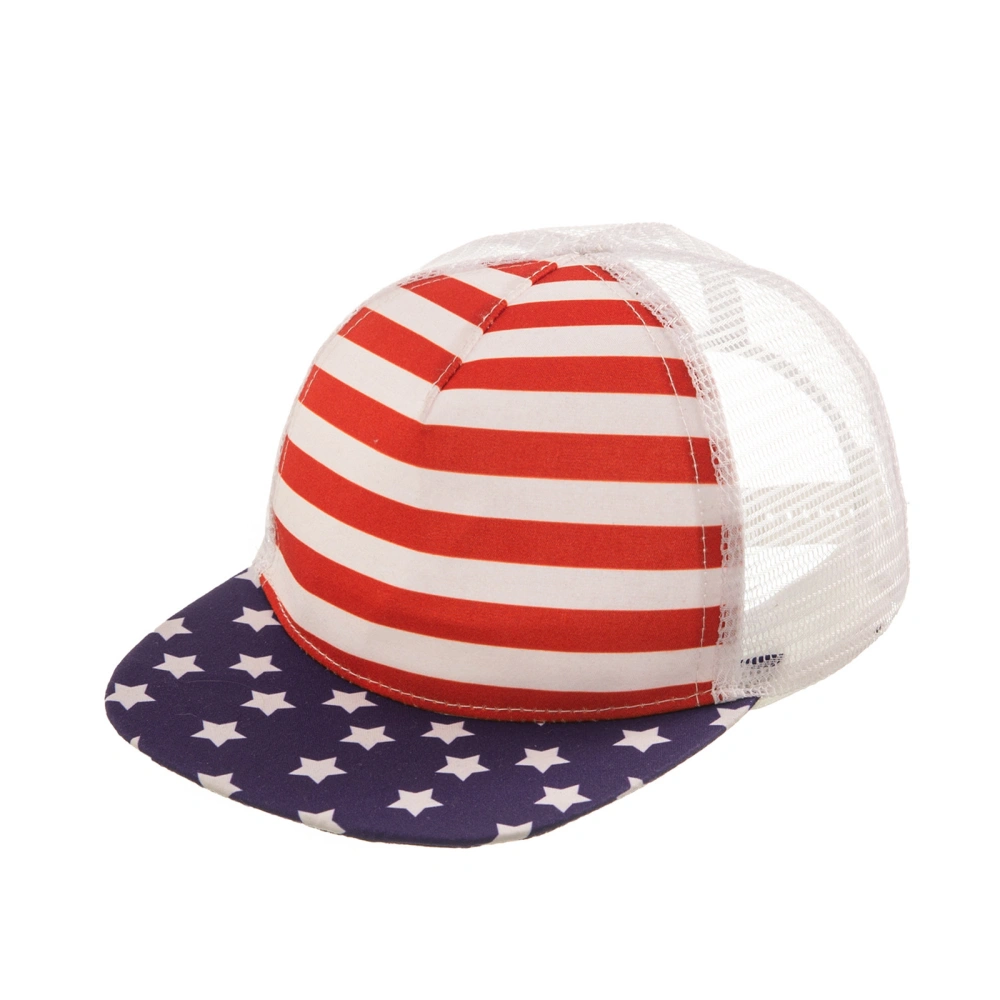 Family Matching Peaked Cap, Star Stripe Printed Mesh Patchwork Caps