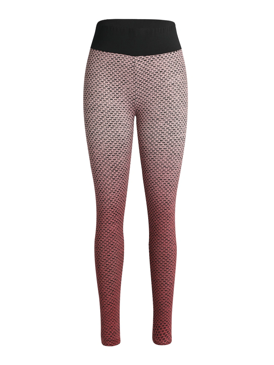 Women’s Gradient Color Honeycomb High-waist Tight Sport Pants