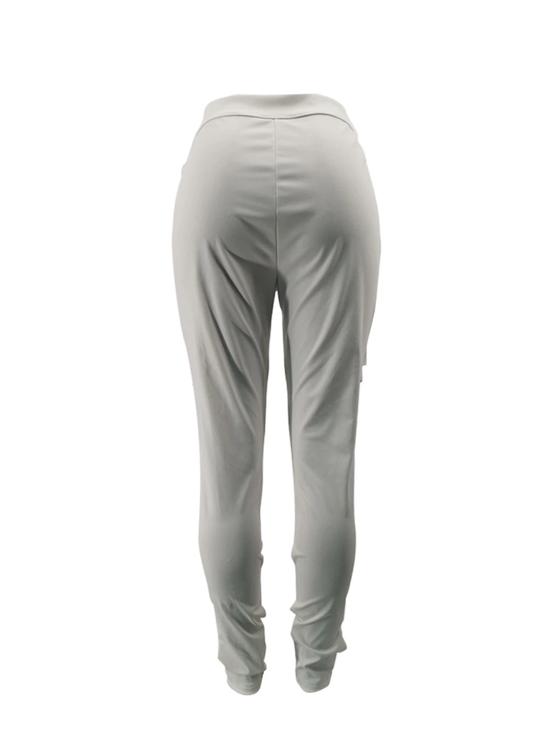 Female Long Pants, Solid Color High Waist Hollow Out Trousers