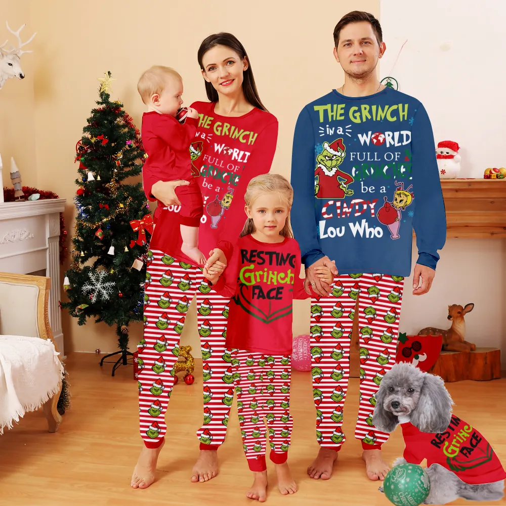 Christmas Grinch Pajamas,Family Pajamas Sets Christmas,Christmas Couple Pajamas Matching Sets