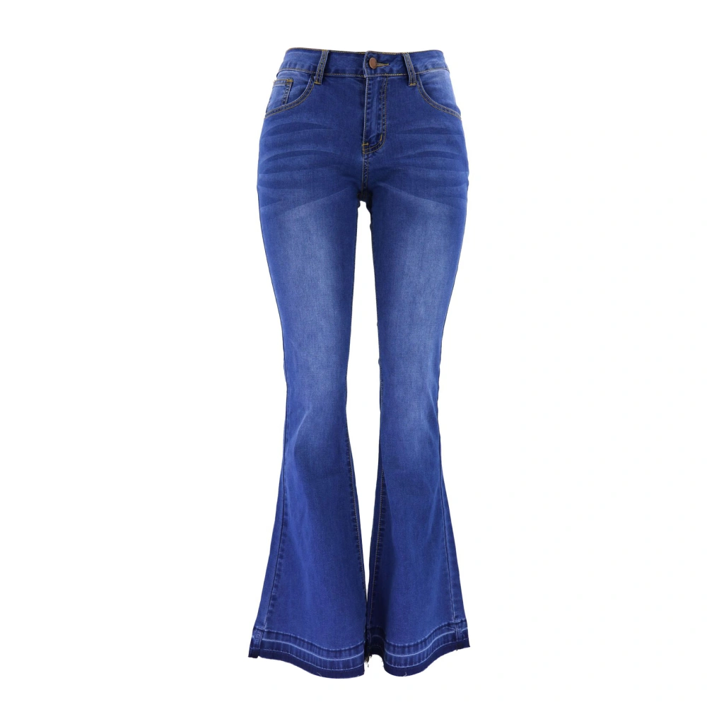 Women’s Solid Color Low Waist Skinny Trumpet Jeans with Pocket