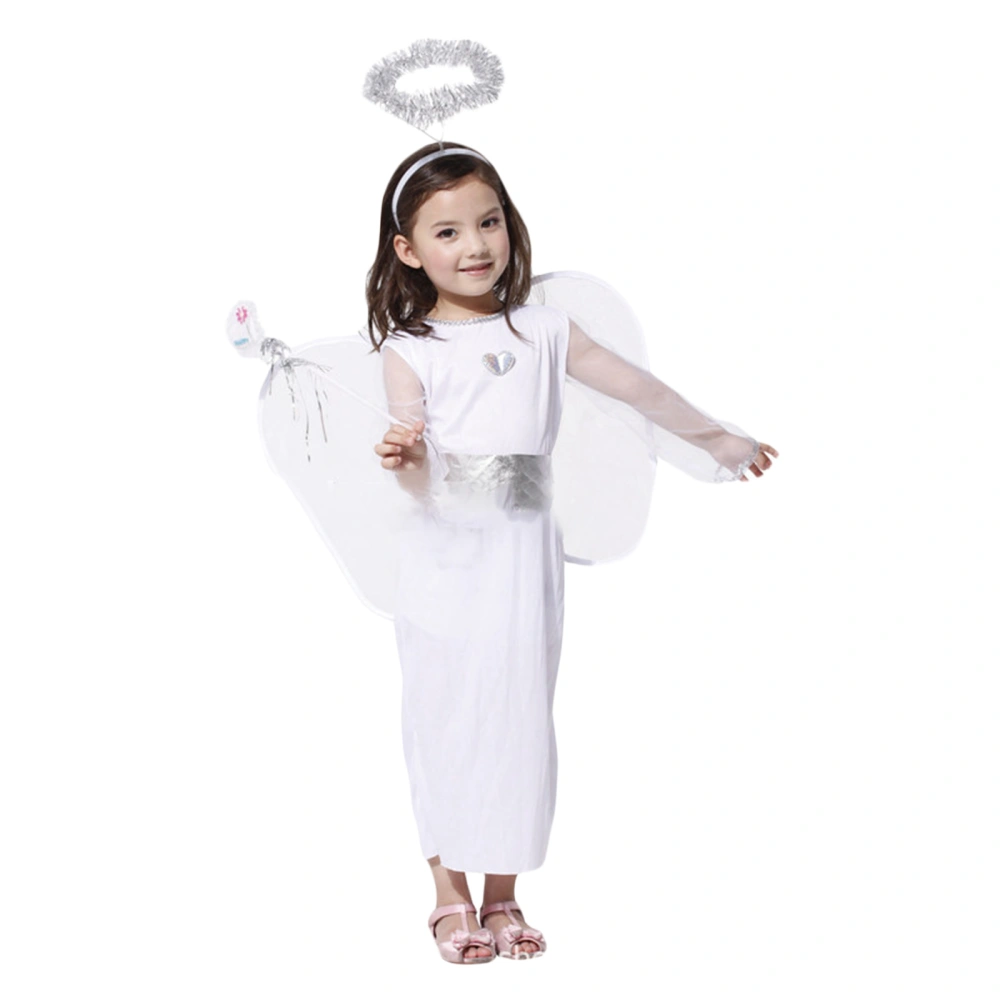 Girls Angel Costume for Kids with Angel Wings and Halo Headband