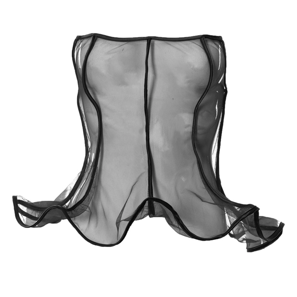 Women Corset Tops, Mesh See-Through Cinch Bustier with Flounce Hem 