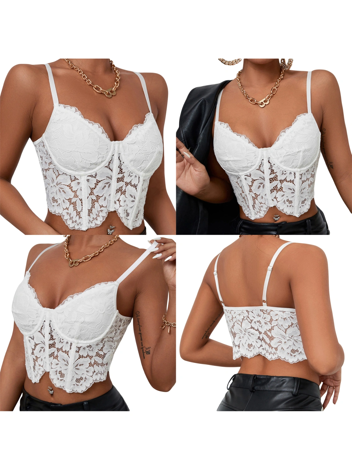 Women Camisole Top, Spaghetti Strap See-through Summer Crop Top