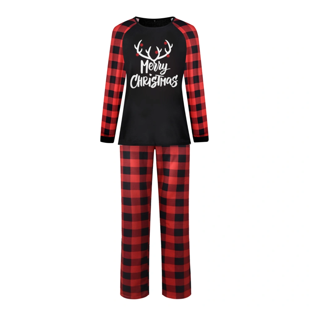 Christmas Family Pajamas Set, Deer Print Tops+Long Pants/Romper