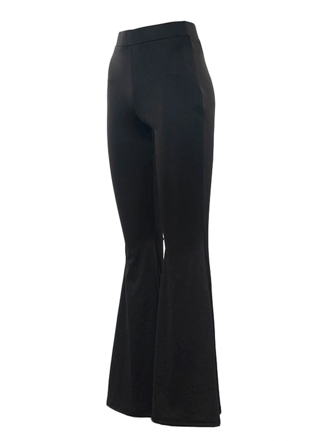 Women Solid Color Flare Pants High Waist Skinny Bell Bottom Pants