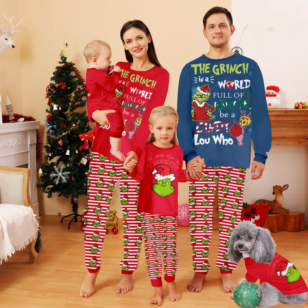 Christmas Grinch Pajamas,Kids Matching Christmas PajamasWomen'S Pajama Sets