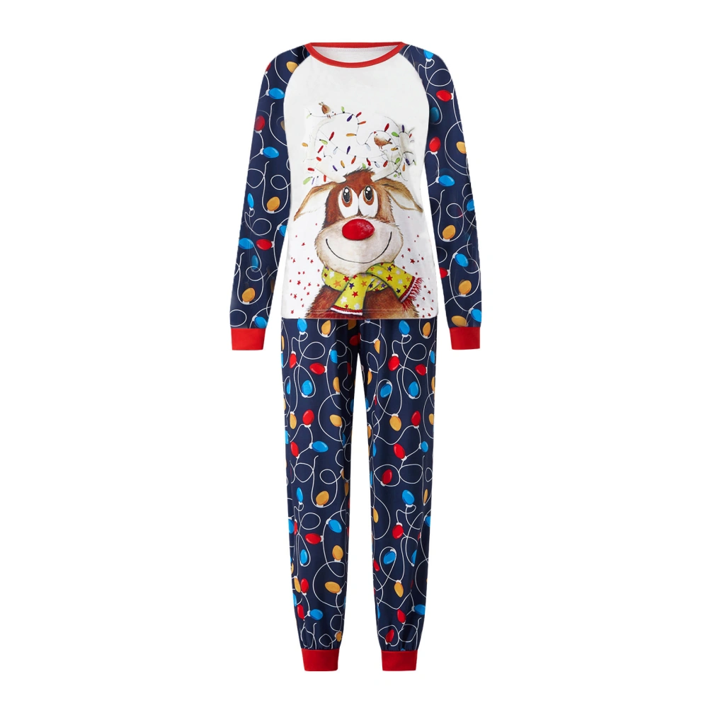 Christmas Family Matching Pajamas Set Elk Print Tops + Pants