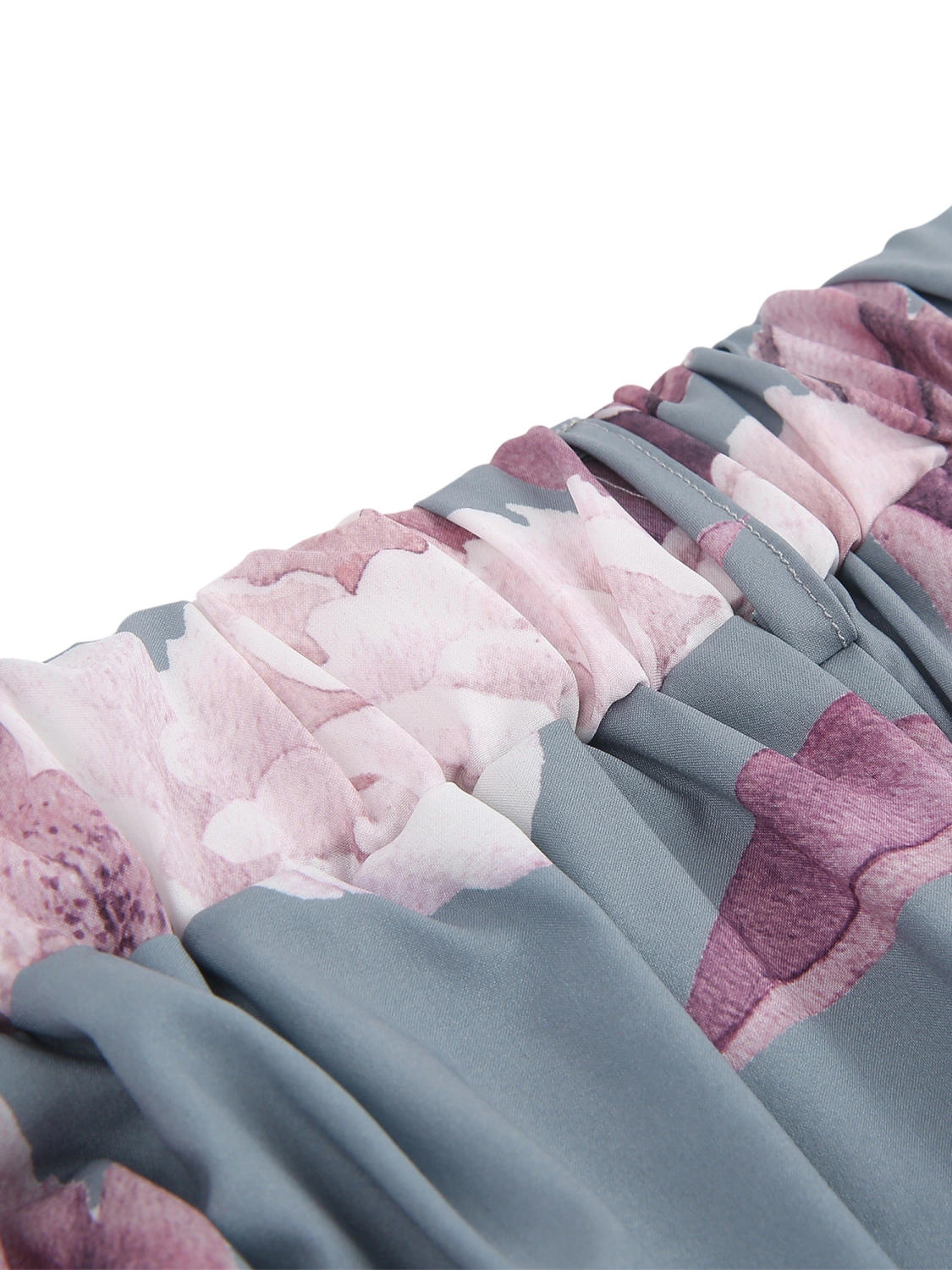 Women Printing Pants with Waistband, High Waist Wide-leg Trousers