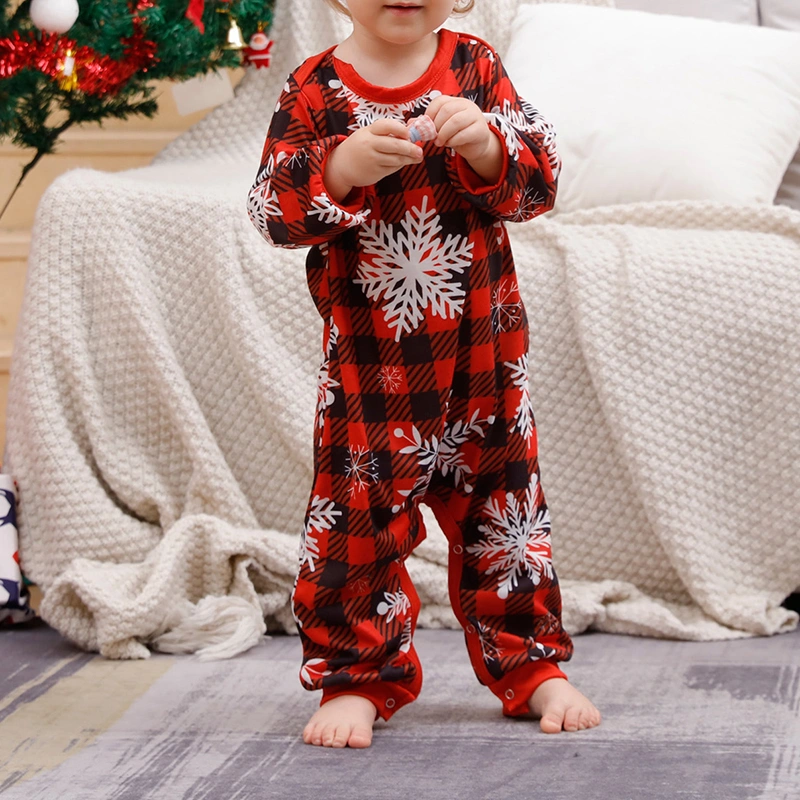 Christmas Family Pajamas Matching Set Elk Print Tops and Elastic Pants