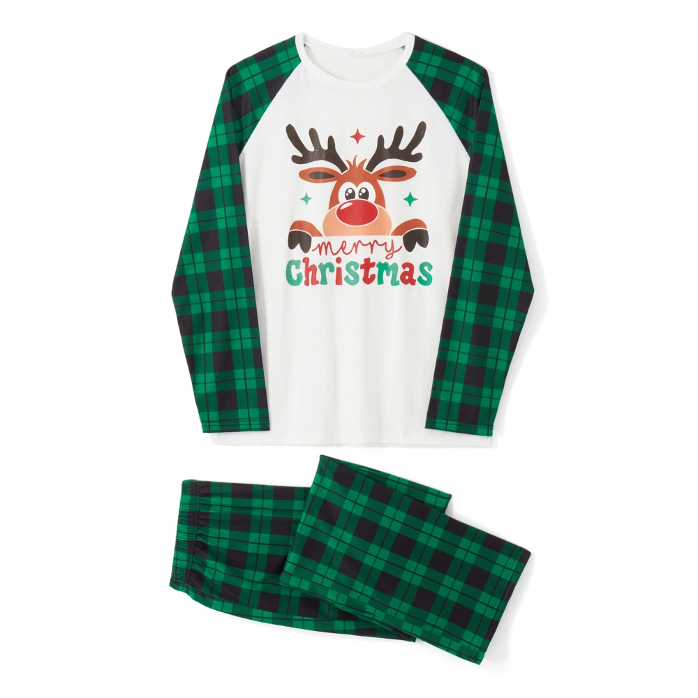 Family Matching Pajamas Christmas Long Sleeve Tops and Plaid Pants