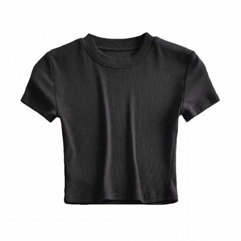 Women Short Sleeve T Shirt Tops with Solid Color, Skinny Clothing