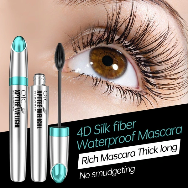 4D Mascara Lengthening Waterproof Eyelashes Eye Black Volume With Clear Roots Silk Fibers Brush Makeup Tool Cosmetics