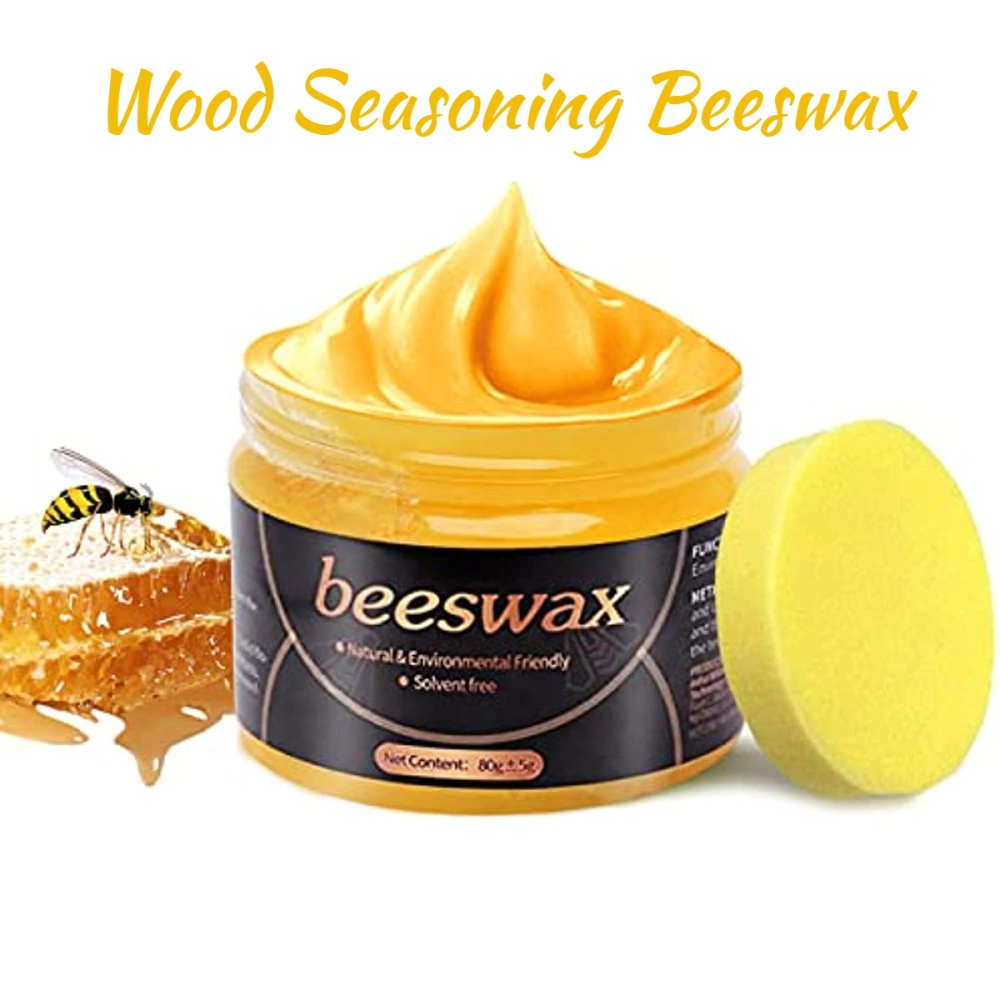 1pc Wood Seasoning Beeswax For Furniture And Floors, Natural Beeswax Furniture Polish For Wood, Multipurpose Beewax Wood Finish Cleaner For Doors, 2.8oz