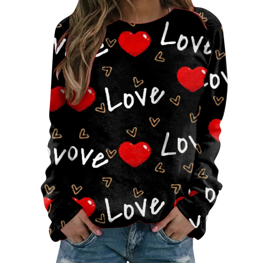 Valentine's Day Women Casual Sweater Long Sleeve Loose Pullover Tops