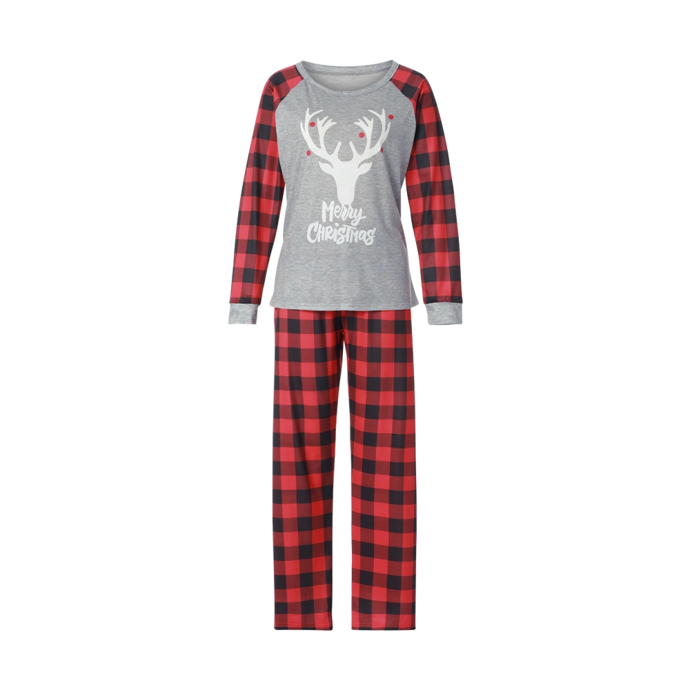 Matching Family Christmas Pajamas, Casual Deer Tops + Plaid Pants