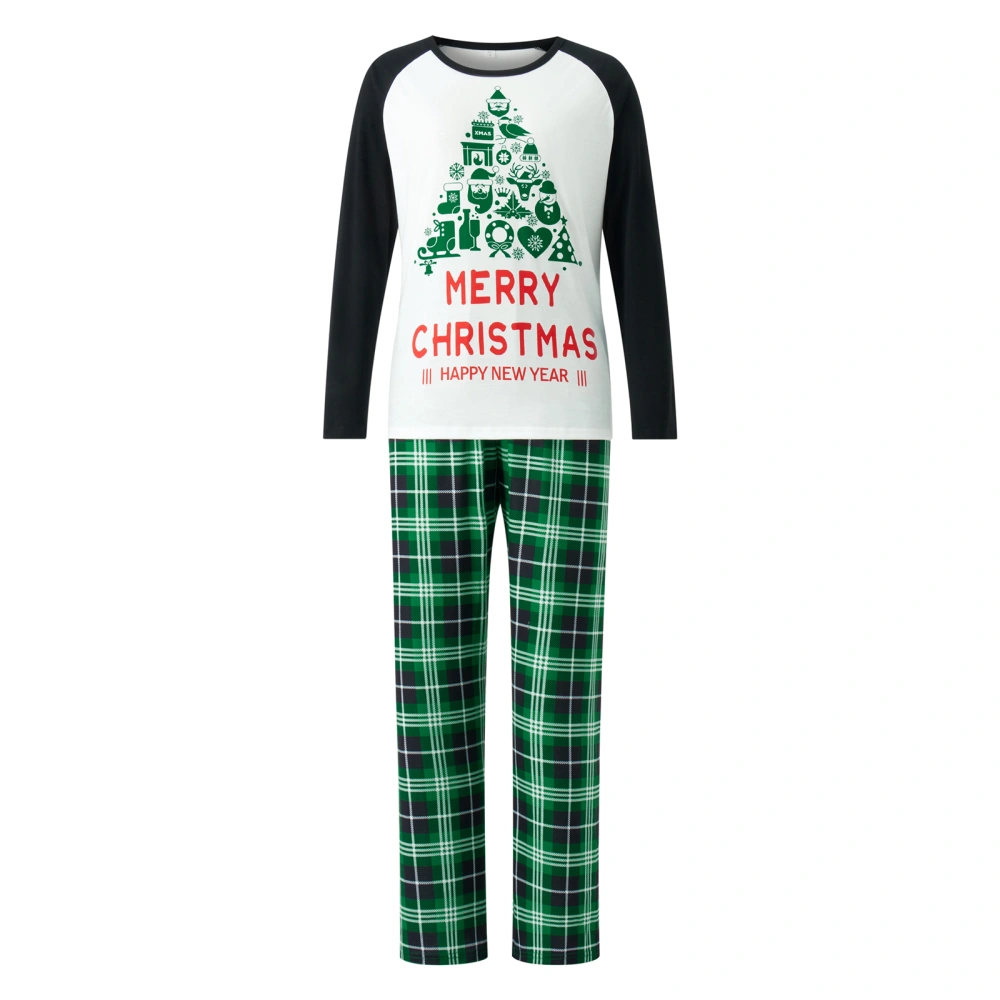 Parent-Child Christmas Nightclothes Letters Tops Trousers / Romper 