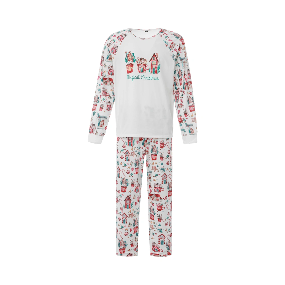 Parent-Child Christmas Pajamas, Cartoon Tops with Pants/Jumpsuit