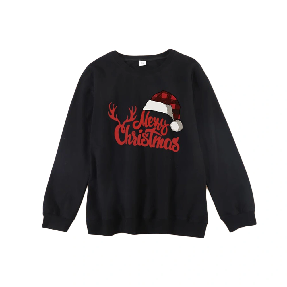 Matching Family Christmas Sweatshirts, Long Sleeve Hat Print Tops